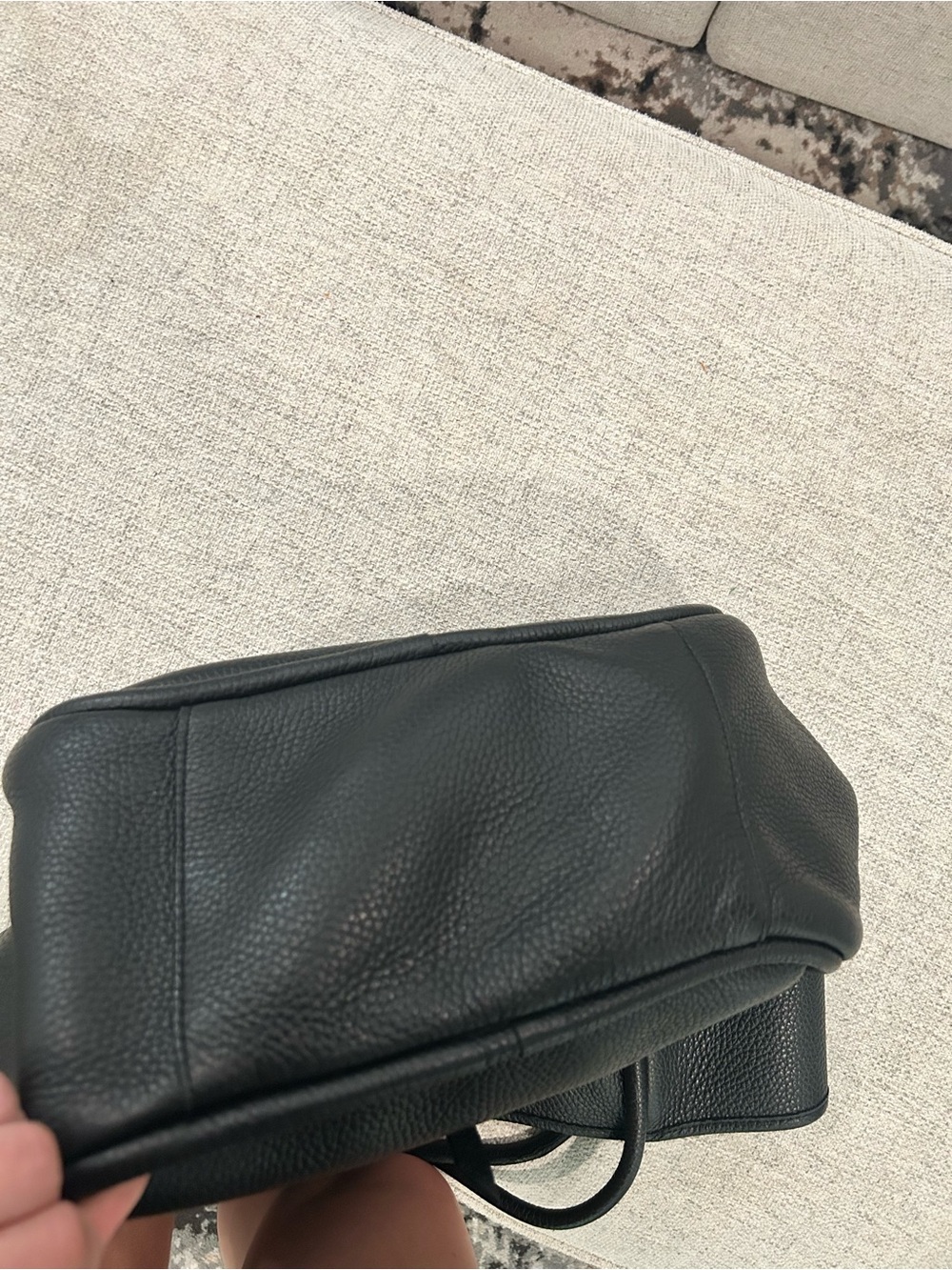 Classic black Pebbled Leather Tote Handbag - Picture 3 of 5